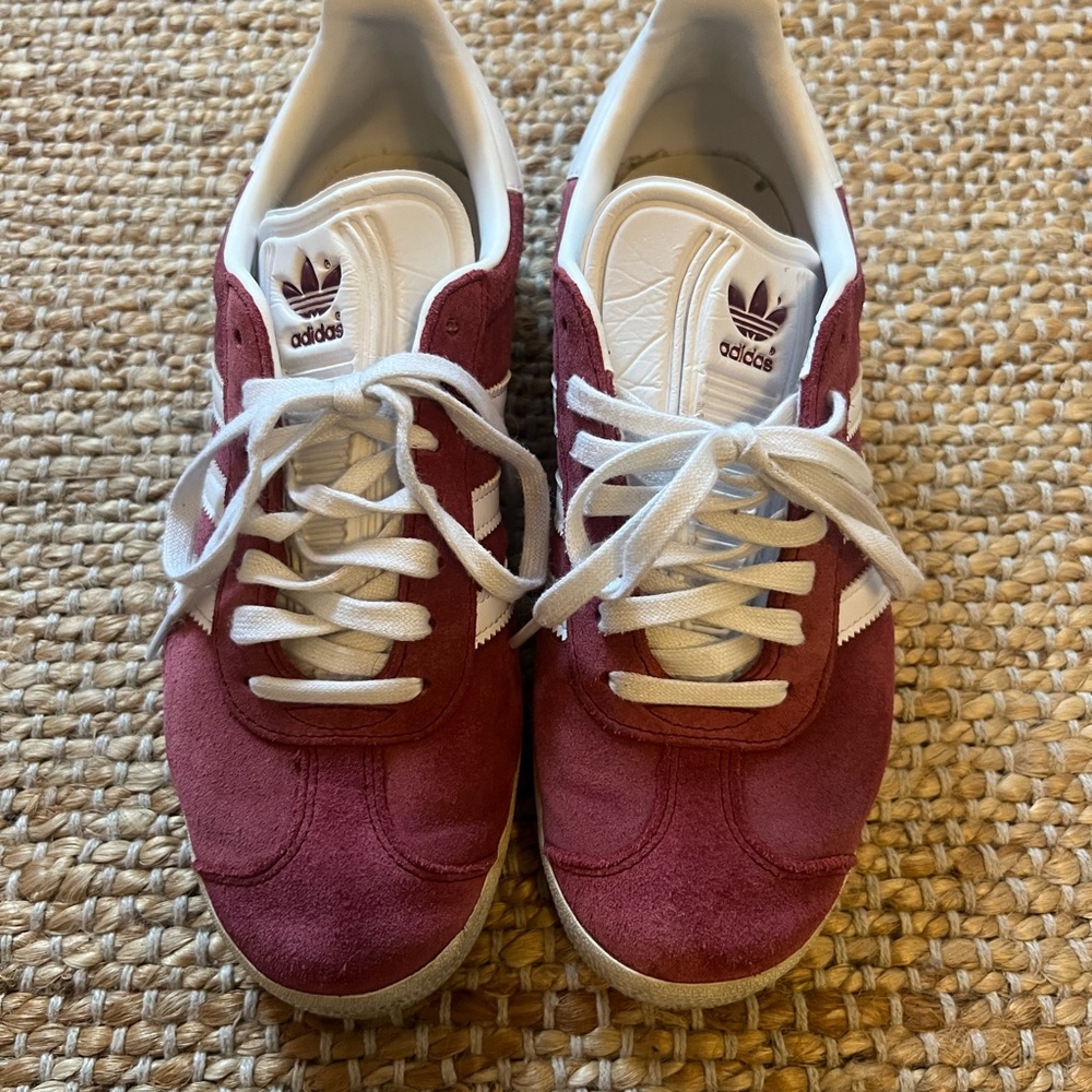 Adidas Maroon and White Classic Sneakers